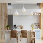 3 lampes suspension luminaire industrielle en barre lustre cage abat - jour blanc r�tro lampe de plafond ...