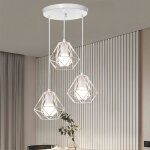 3 lampes suspensions luminaire industrielles - kuangfushang - e27 vintage lustre blanc salon lampe plafond ... 3 lampes suspensions luminaire industrielles - kuangfushang - e27 vintage lustre blanc salon lampe plafond ...