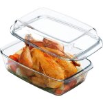 3 litres cocotte rectangulaire en verre de avec couvercle en verre pour four � micro - ondes