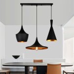 Lustre suspension - axhup - 3 lumi�res en barre - m�tal noir - e27 - contemporain