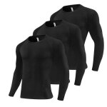 3 pack t - shirt de compression homme manches longues s�chage rapide maillot tee shirt stretch pour jogging ...