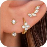 3 paires boucles doreilles femme argent 925 plaquées or 14k créoles boucles doreilles zircon papillon ... 3 paires boucles doreilles femme argent 925 plaquées or 14k créoles boucles doreilles zircon papillon ...