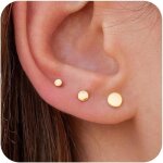 3 paires boucles doreilles femme or lot 14k plaqu or clous doreilles piercing oreille hypoallergnique ...