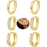 3 paires boucles doreilles lot femme fantaisie plaquée or 14 carats diamant hypoallergénique piercing ... 3 paires boucles doreilles lot femme fantaisie plaquée or 14 carats diamant hypoallergénique piercing ...