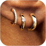 3 paire boucles d?oreille créoles or pour femmesplaqué or 14k petites cz boucles d?oreilles pour piercing ... 3 paire boucles d?oreille créoles or pour femmesplaqué or 14k petites cz boucles d?oreilles pour piercing ...