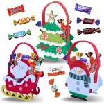 3 paniers de nol garnis de 20 mini - chocolats clbrations milka kinder schokobons et mini bueno daim ...