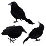 3 paquets corbeaux dhalloween corbeaux artificiels � plumes d�corations r�alistes oiseaux corbeau effrayant ...