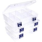 3 pcs bo�te de rangement en plastique - 20 * 13. 5 * 4. 5cm - boite a compartiment boite plastique rangement ...
