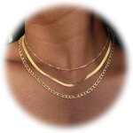 3 pcs collier femme collier acier inoxydable femme dor collier ras du cou empilable chaine or argent ...