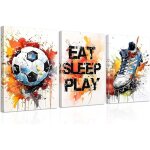 3 pcs gaming football decoration chambre ado garcon tableau foot affiche toile mural football decoration ...