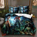 3 pcs housse de couette set literie enfant (1 housse de couette 180x200 cm + 2 taies 65x65 cm) dessin ...