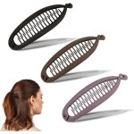 3 pcs pince banane cheveux femme pinces � banane queue de poisson clip porte - queue de cheval