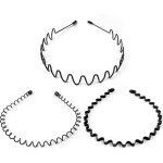 3 pcs serre tete homme bandeaux en mtal bandeaux onduls unisexes bandeau cheveux antidrapant hoop ...