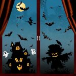3 pcs stickers dautocollants pour fenêtre dhalloween20 * 30 cm batte château épouvantail décoration pour ... 3 pcs stickers dautocollants pour fenêtre dhalloween20 * 30 cm batte château épouvantail décoration pour ...