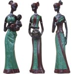 3 pices africain figure sculpture rsine traditionnelle tribale humaine dame statue exotique art sculptures ...