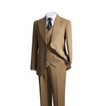 3 pieces costume homme - kaki - classique coupe ajust business mariage crmonie