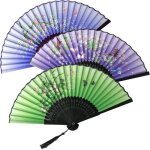 3 pices ventail pliants vent frais portatif ventilateurs pliables en soie et bambou pour dcoration ...