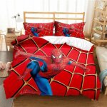 3 pices housse de couette spider - man housse de couette 200x200cm + 2 taies doreiller 50x75cm en microfibre ...