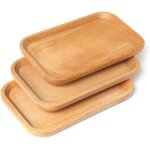 3 pices plateau petit djeuner plateau en bois rectangulaire pour caf th et snack assiette de diner ...