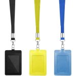 3 pices porte badge tour de cou cuir porte - badge vertical en cuir synthtique avec cordon en nylon ...