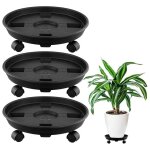 3 pices support pot de fleur plastique 30 cm porte plante a roulettes pour intrieur et extrieur