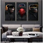 3 pices tableau singe sages singes pop art toile moderne cool animal toile art pour salon dcoration ...