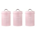 3 pices th caf sucre bidons stockage bote ensemble 1200ml rsistant  la rouille mtal alimentaire ...