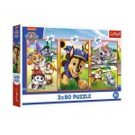 Puzzle - trefl - pat patrouille - lot 3 x 80 pi�ces - d�s 5 ans - dessins anim�s