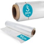 3 rouleaux de film palettisation de 51 cm x 95 m film demballage pour colis et palettes film �tirable ...
