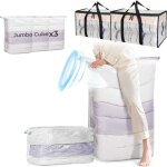 Lot de 5 sacs de rangement - 3 sac sous vide v�tement 100x80x38cm + 2 sac rangement transparent 69x36x38cm ...