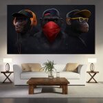 3 sages tableau singes pop art singes deco moderne cool animal toile art pour salon dcoration affiches ...
