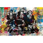 3 singes pensants graffiti affiche d�coration murale street art dr�le animaux impressions sur toile peinture ...