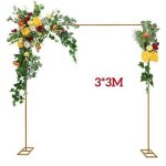 3 x 3 m arche de mariage en m�tal - support rectangulaire dor� - d�coration de mariage arceau