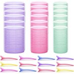 30 bigoudis cheveux de pices ens - 18 rouleau cheveux auto - adhsifs 44mm - 32mm - 25mm et 12 pinces ...