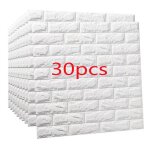 30 pcs 70cm * 77cm 3d relief sticker autocollant briques de pierre bricolage pe mousse blanc 3d revetement ...