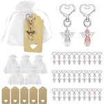 30 pcs cristal cadeau bapteme invites mariage avec pochette en organza et papier kraft �tiquettes pendentif ...