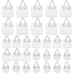 Attache cadre adh�sif - aimoonsa - pack 30 (10 ronds 10 petits carr�s 10 grands) - sans per�age - blanc ...