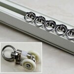 30 pi�ces rouleaux de rail planeur de voie de rideau plastique twin � roulettes en alliage daluminium ...