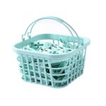30 pinces linge avec panier de rangement et poigne de transport corde linge en plastique recycl et crochet ...