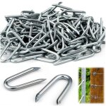 300 pcs clou double pointe crampillons pour cloture attache grillage crampillon crampons en acier galvanis� ...