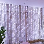 300led guirlande lumineuse blanc froid rideau lumineux 3m * 3m 8 modes declairage usbt�l�commande avec ...