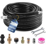30m d�boucheur canalisation haute pression - 1 / 4 d�boucheur flexible compatible avec karcher k2 k3 ...