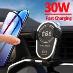 30w chargeur rapide sans fil support de voiture �vent support de t�l�phone portable support de charge ...