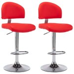 (313096)tabourets de bar 360 degrs 2 pices rouge similicuir - l43 x p47 x h119 cm