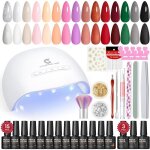 31pcs kit vernis semi permanent complet 15 couleurs vernis gel uv semi permanent avec lampe � ongles ...