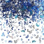 3200pcs confettis happy birthday - d�coration de table anniversaire bleu argent�