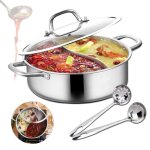 32cm diamtre pole double encens en acier inoxydable 304 marmite avec couvercle cuillre  soupe + cuillre ...