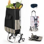 32l chariot de courses 6 roues caddie de courses pliable charge max 30kg avec compartiment imperm�able ...