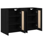 345638& bahut de rangement pour séjour - armoires murales 2 pcs - chêne noir bois ingénieré 345638& bahut de rangement pour séjour - armoires murales 2 pcs - chêne noir bois ingénieré