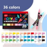 36 couleurs feutres peinture acrylique ?feutre acrylique � pointe unique avec pointes de remplacement ...